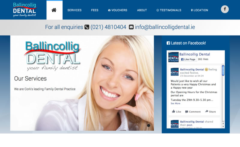 Ballincollig Dental - Responsive Website and Online Gift Vouchers 