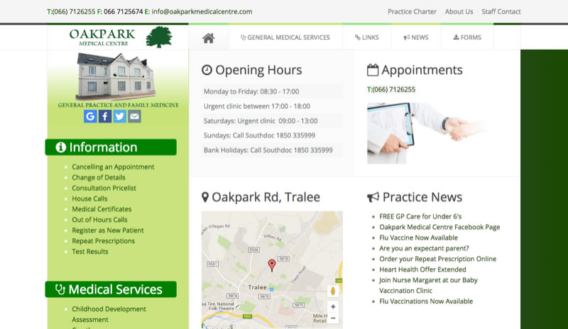 Website for Doctors Surgery Medical Centre
